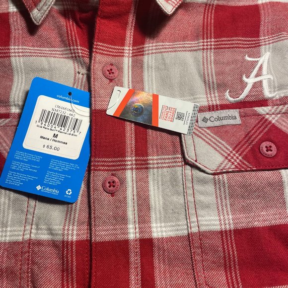 ALABAMA CRIMSON TIDE FLANNEL SHIRT-SOFT-ADULT MEDIUM-COLUMBIA-STITCHED -NWT $65 - Picture 4 of 5
